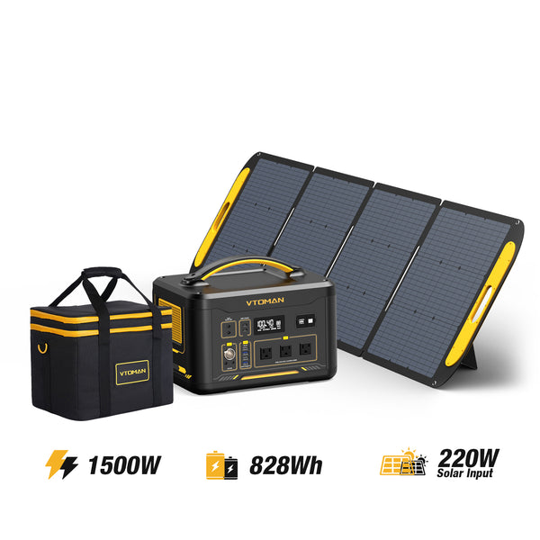 vtoman jump 1500X+220W solar panel+carrying bag