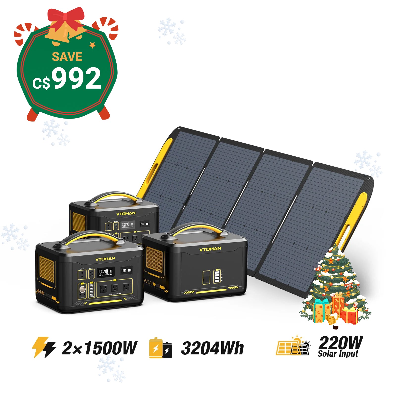 Jump 1500W/3204Wh 220W Solar Generator