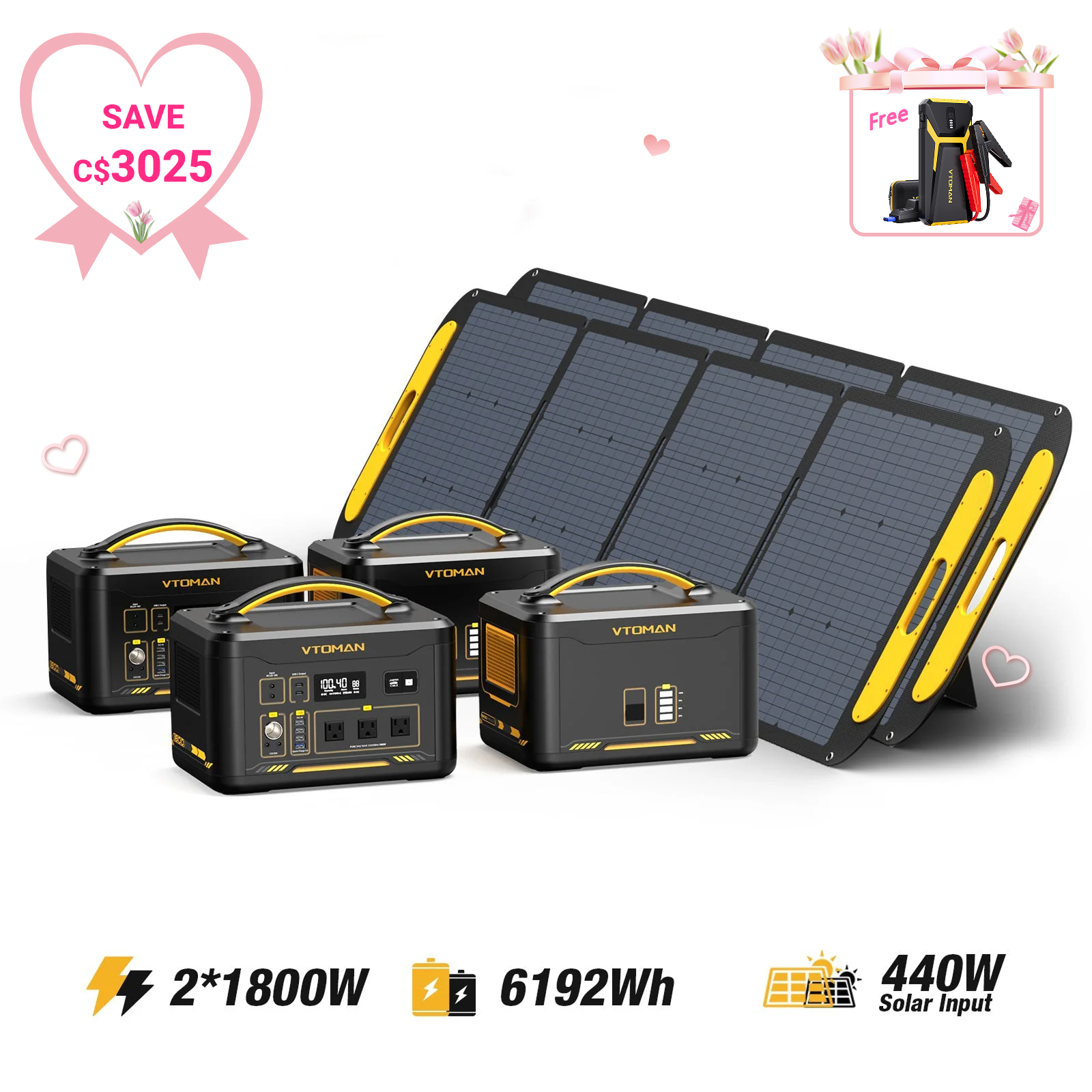 Jump 1800W/6192Wh 440W Solar Generator