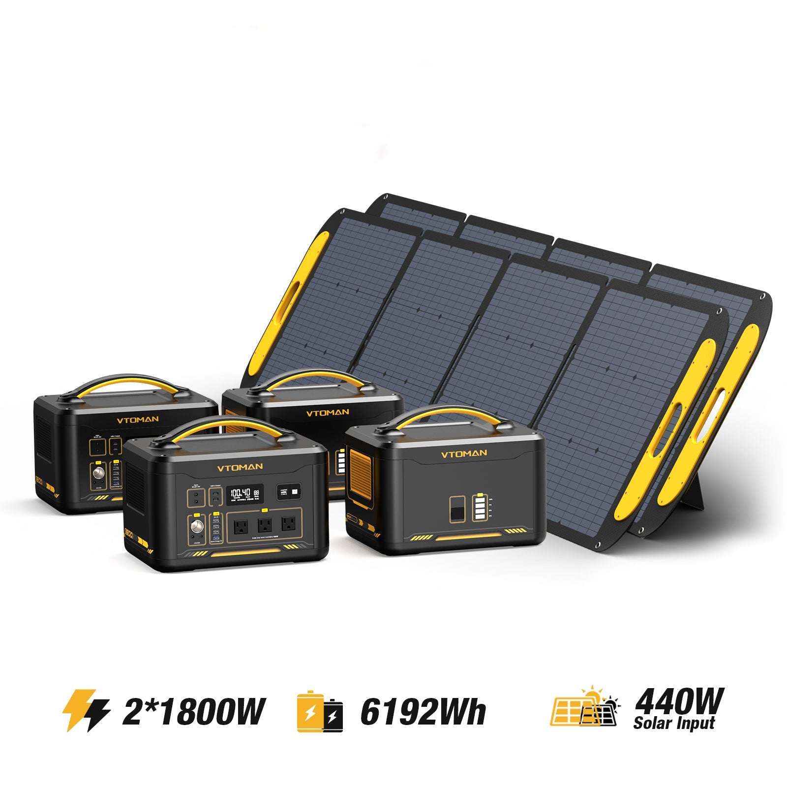 vtoman jump 1800 AC 1800W 1548wh extra battery 220w solar panell