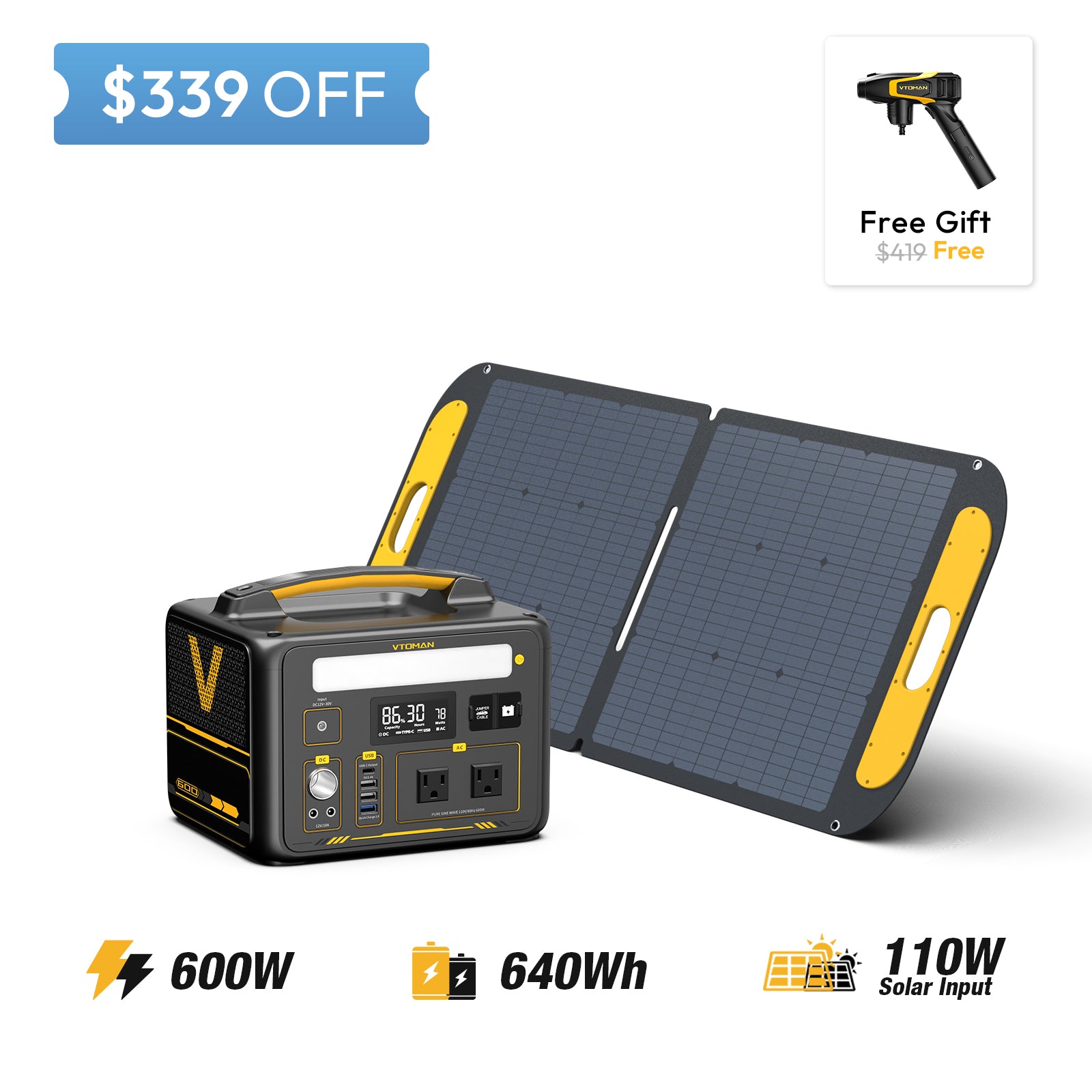 Jump 600 and 110w solar panel save $339 in summer sale