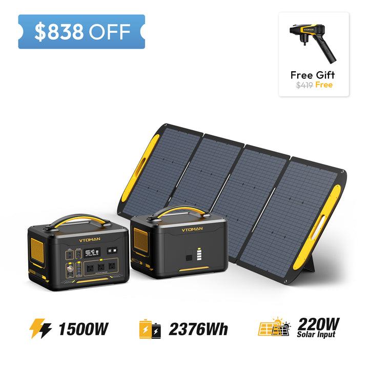 Jump 1500X and 1548wh extra battery and 220w solar panel save $838 in summer sale