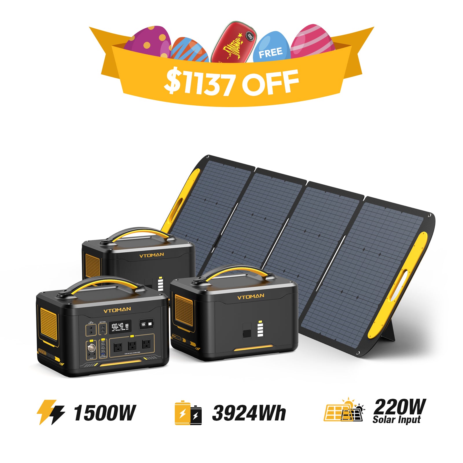VTOMAN FlashSpeed 1500 Power Station With A Carrying Case Bag