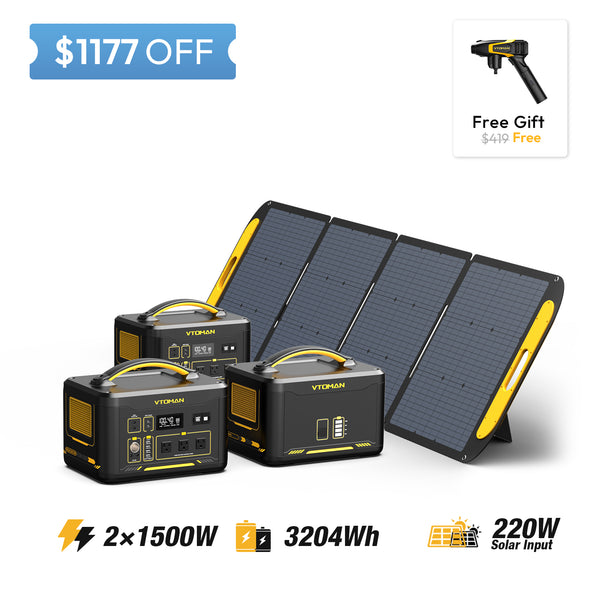 2-Jump 1500X and 1548wh extra battery and 220w solar panel save $1177 in summer sale