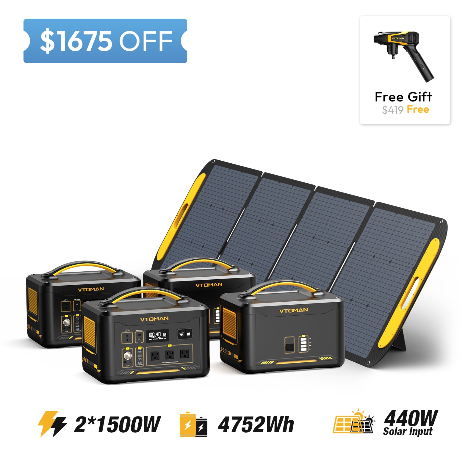2-Jump 1500X and 2-1548wh extra battery and 2-220w solar panel save $1675 in summer sale