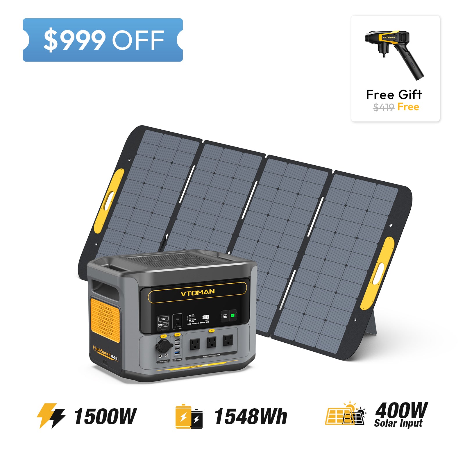 FlashSpeed 1500 and 400w solar pane save $999 in summer sale