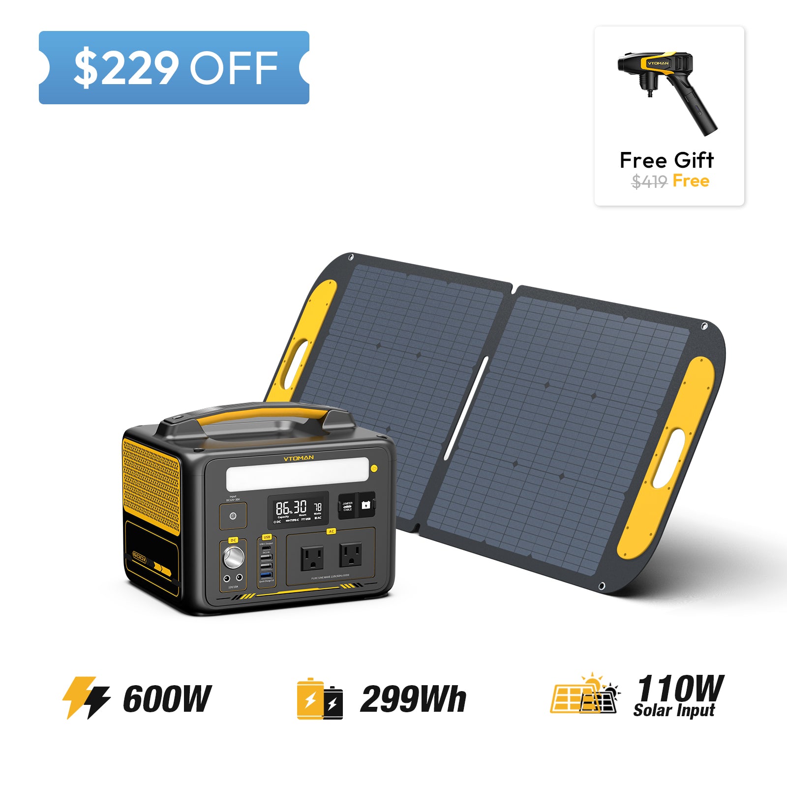 Jump 600X and 110w solar panel save $229 in summer sale