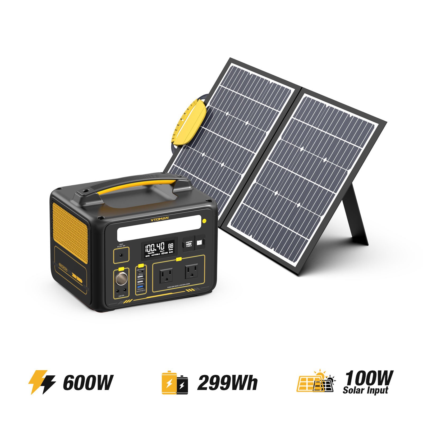 bundle jump 600x power station-100w solar panel