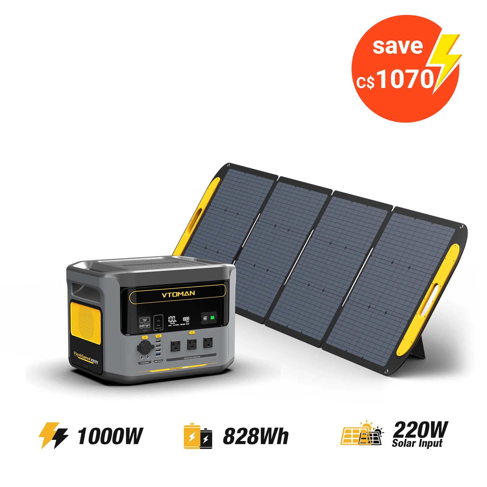 VTOMAN FlashSpeed 1000 Power Station 828Wh | 1000W