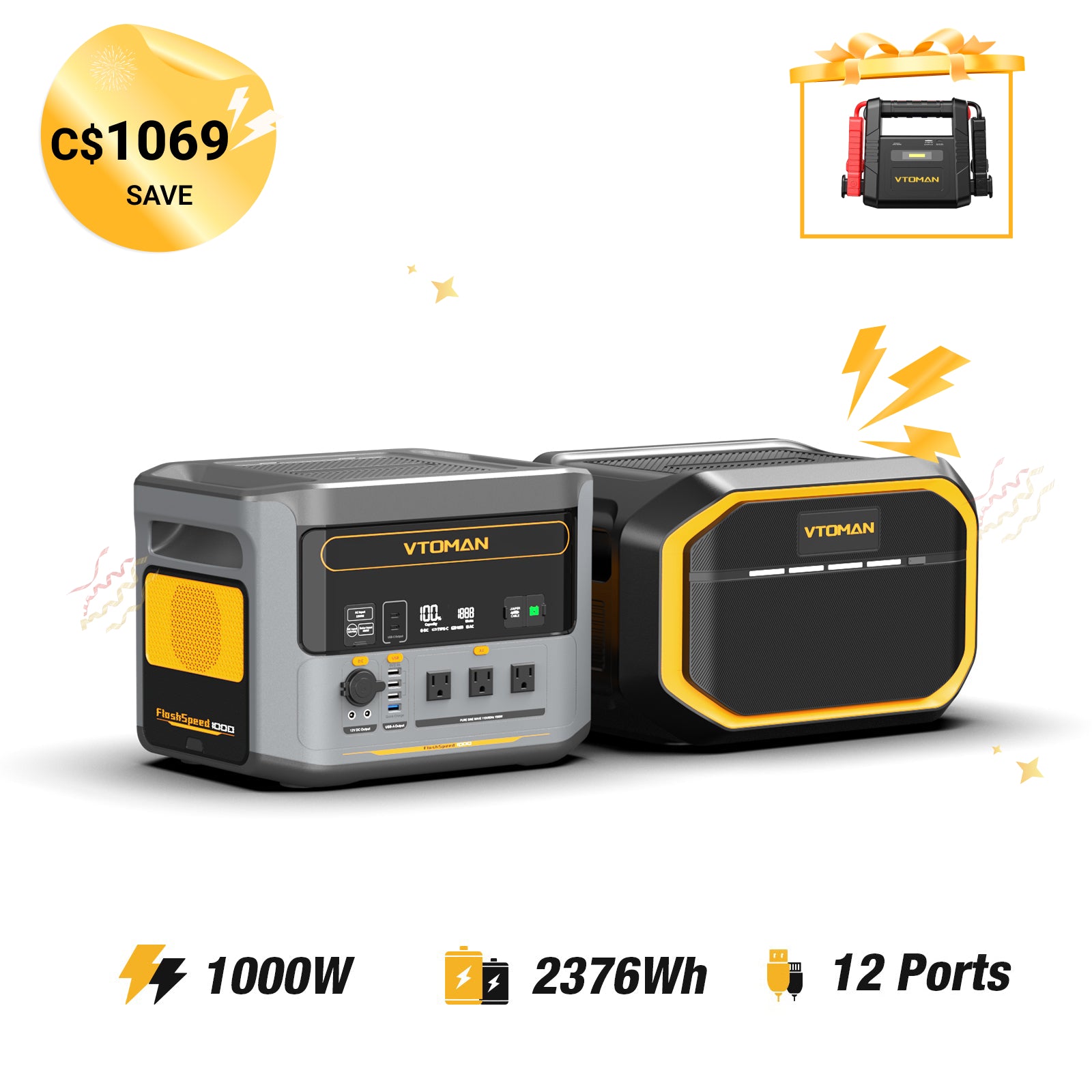 VTOMAN FlashSpeed 1000 Power Station 828Wh | 1000W