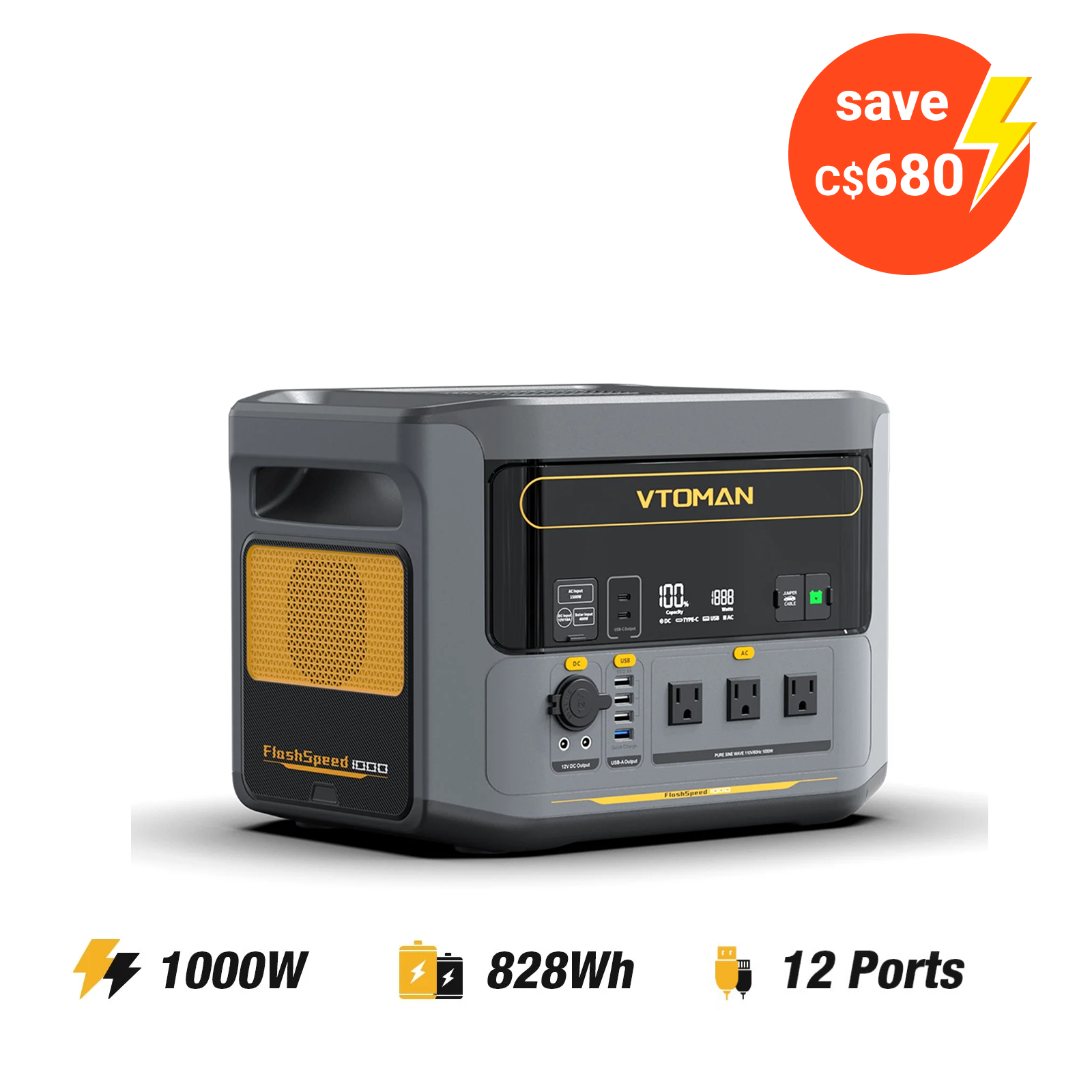 VTOMAN FlashSpeed 1000 Power Station 828Wh | 1000W