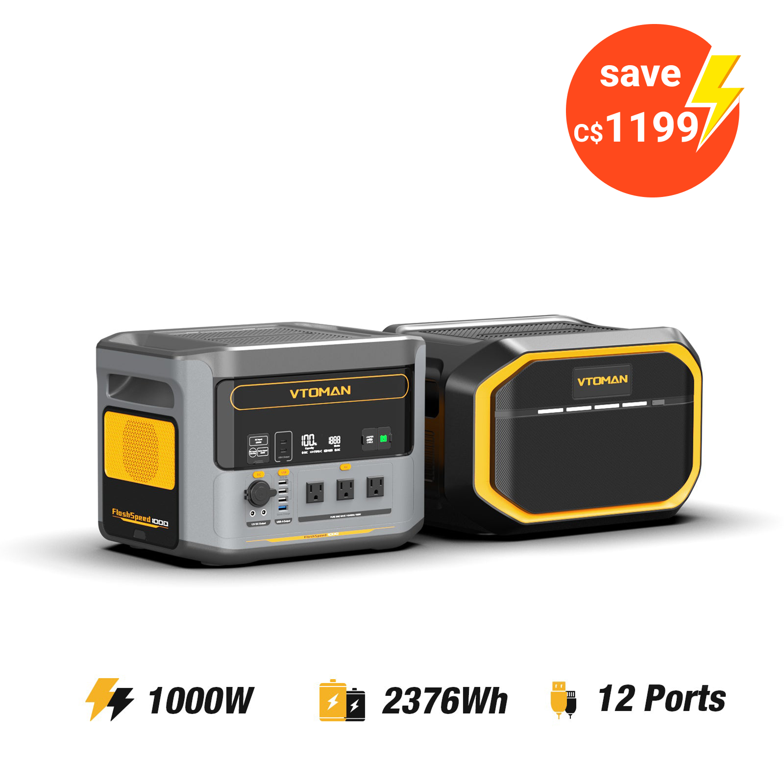 VTOMAN FlashSpeed 1000 Power Station 828Wh | 1000W