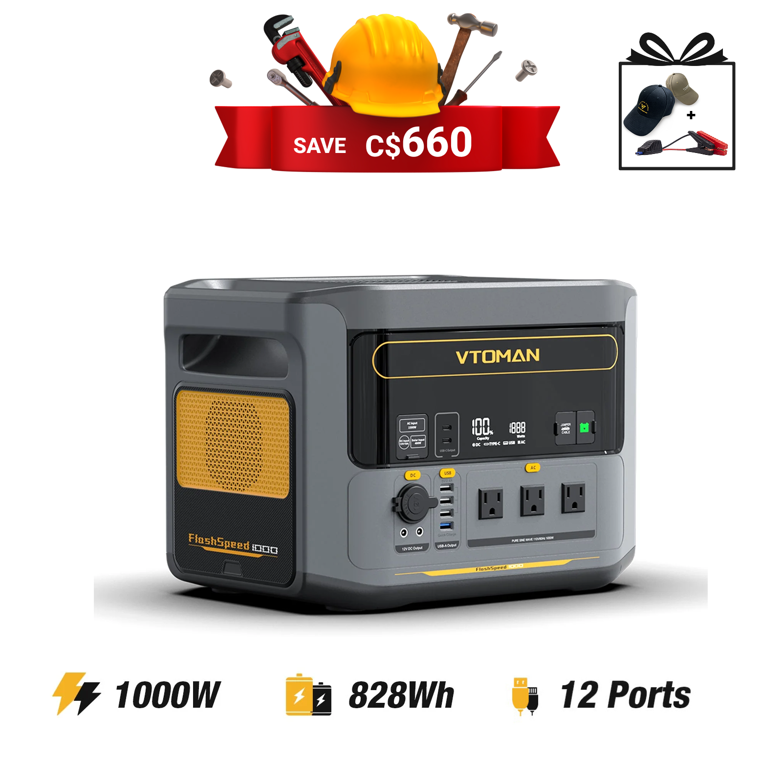 VTOMAN FlashSpeed 1000 Power Station 828Wh | 1000W