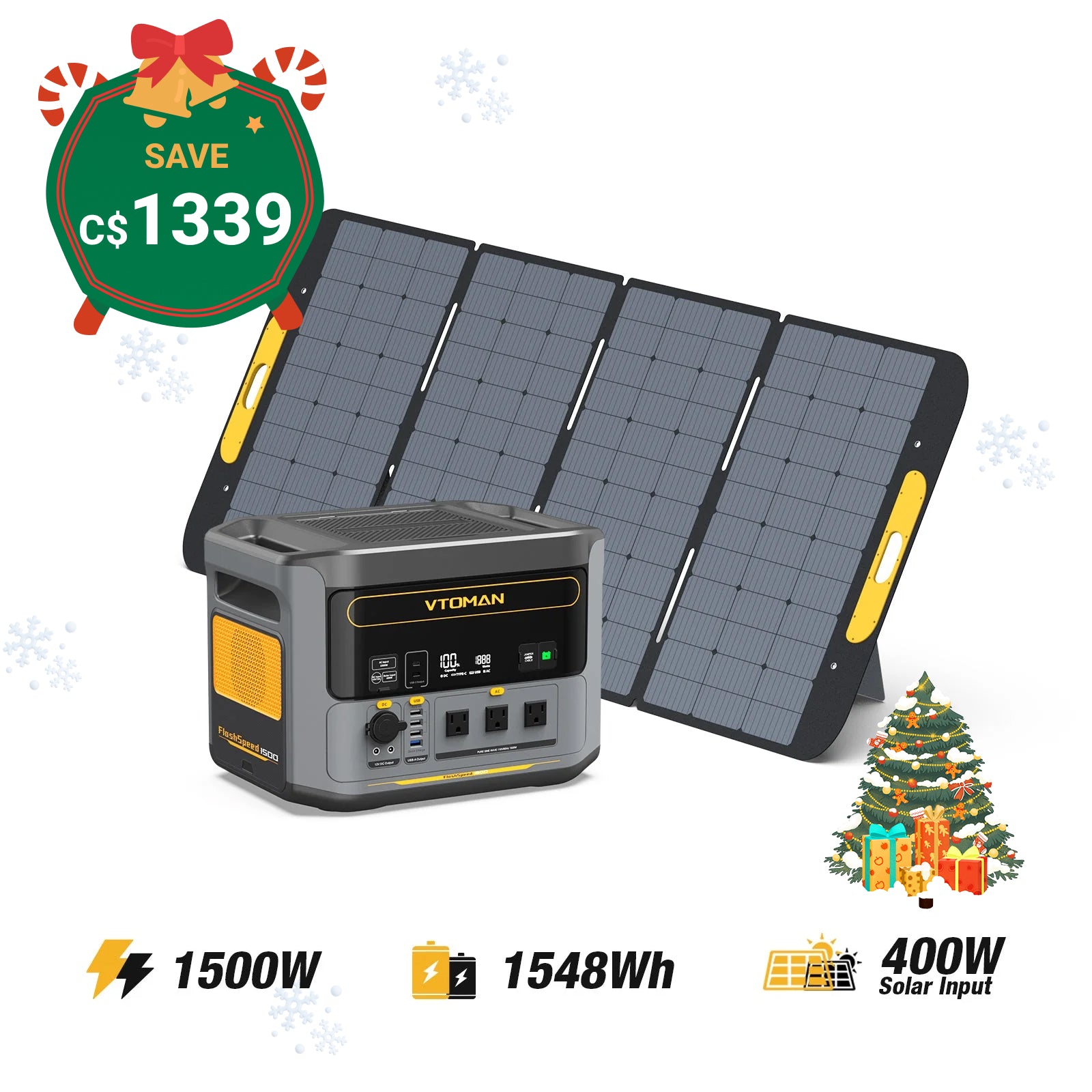 VTOMAN 400W Foldable Portable Solar Panels