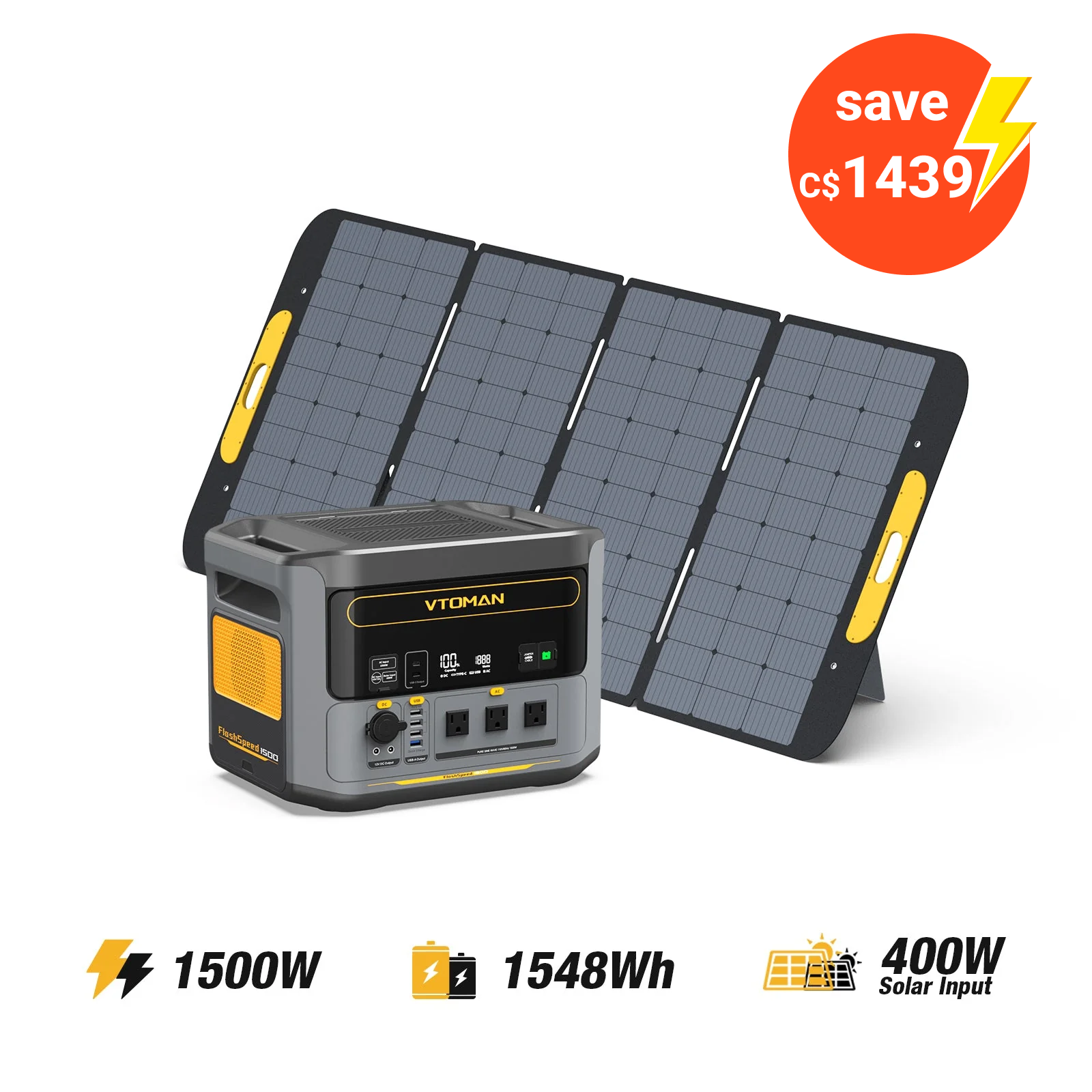 VTOMAN 400W Foldable Portable Solar Panels