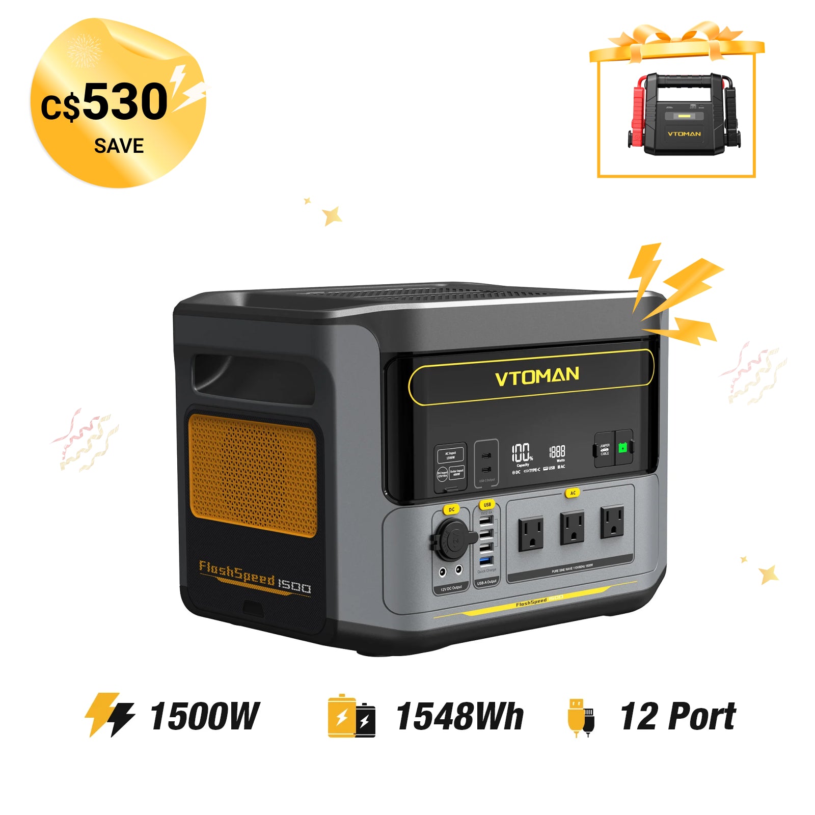 VTOMAN FlashSpeed 1500 Power Station