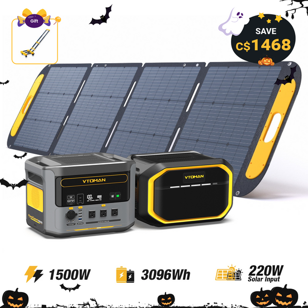VTOMAN FlashSpeed 1500 + Extra Battery +220W Pro Solar Panel