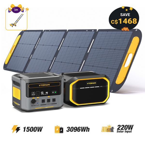 VTOMAN FlashSpeed 1500 + Extra Battery +220W Pro Solar Panel