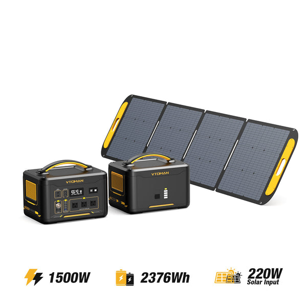 vtoman jump1500W/2376Wh 220W solar generator