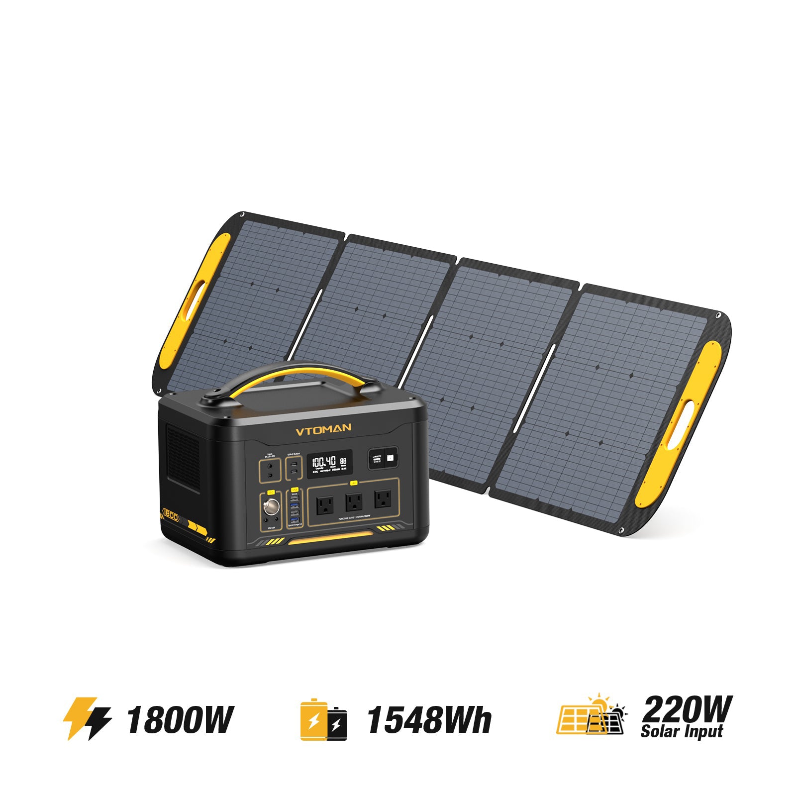 jump 1800W/1548Wh 220w solar generator