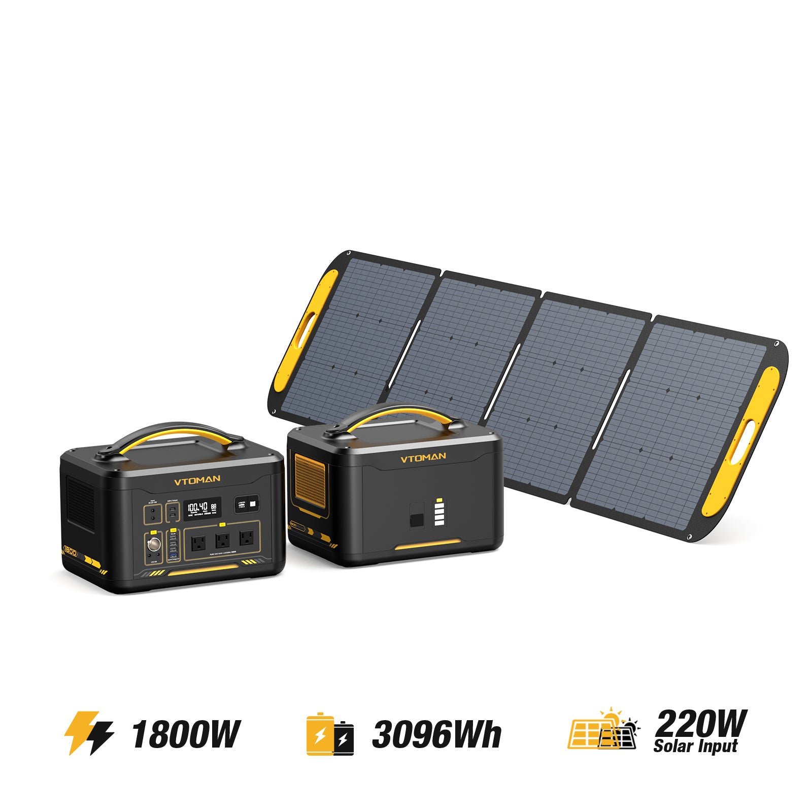 jump 1800 power station -AC 1800W-1548wh extra battery-220W solar panel