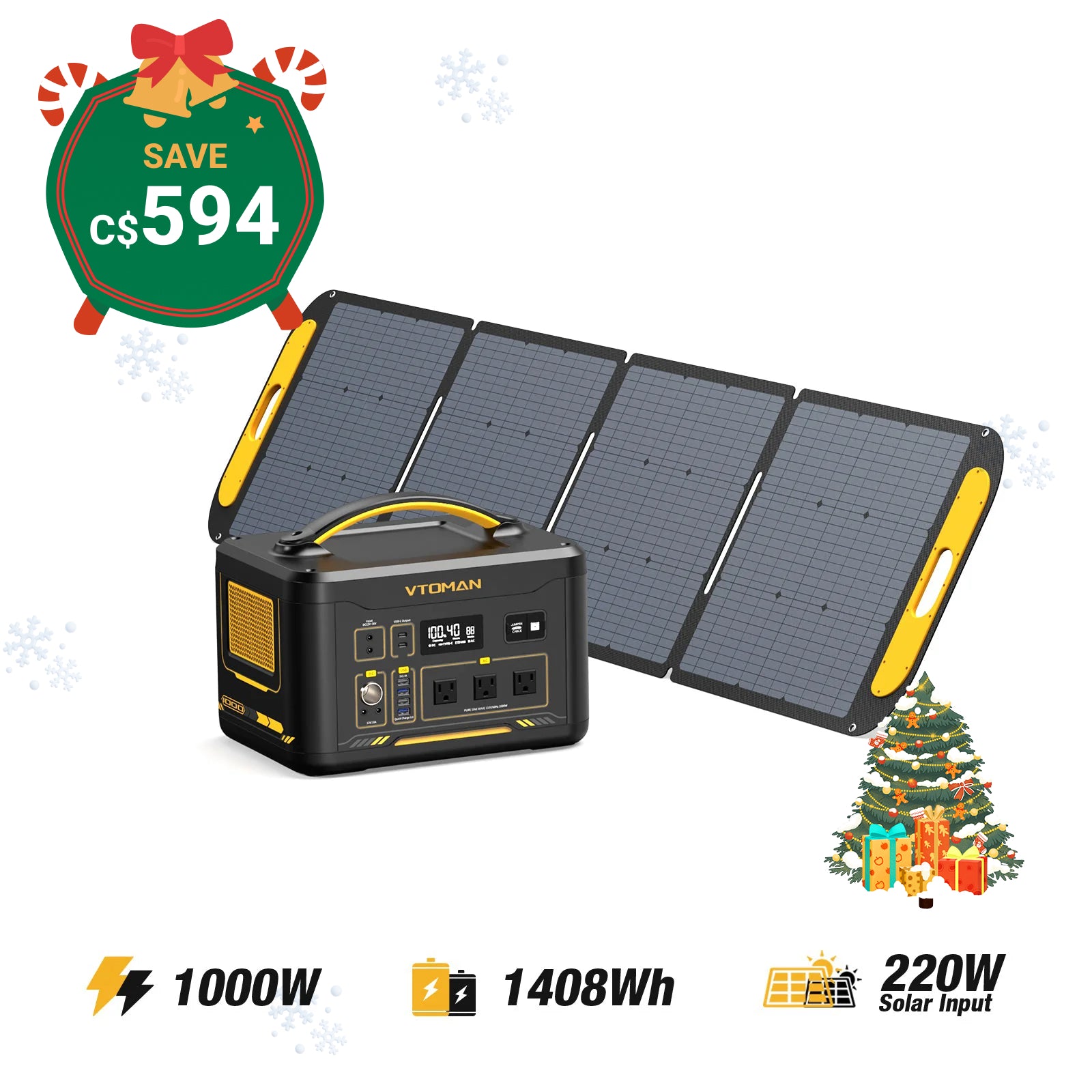 Jump 1000W/1408Wh 220W Solar Generator