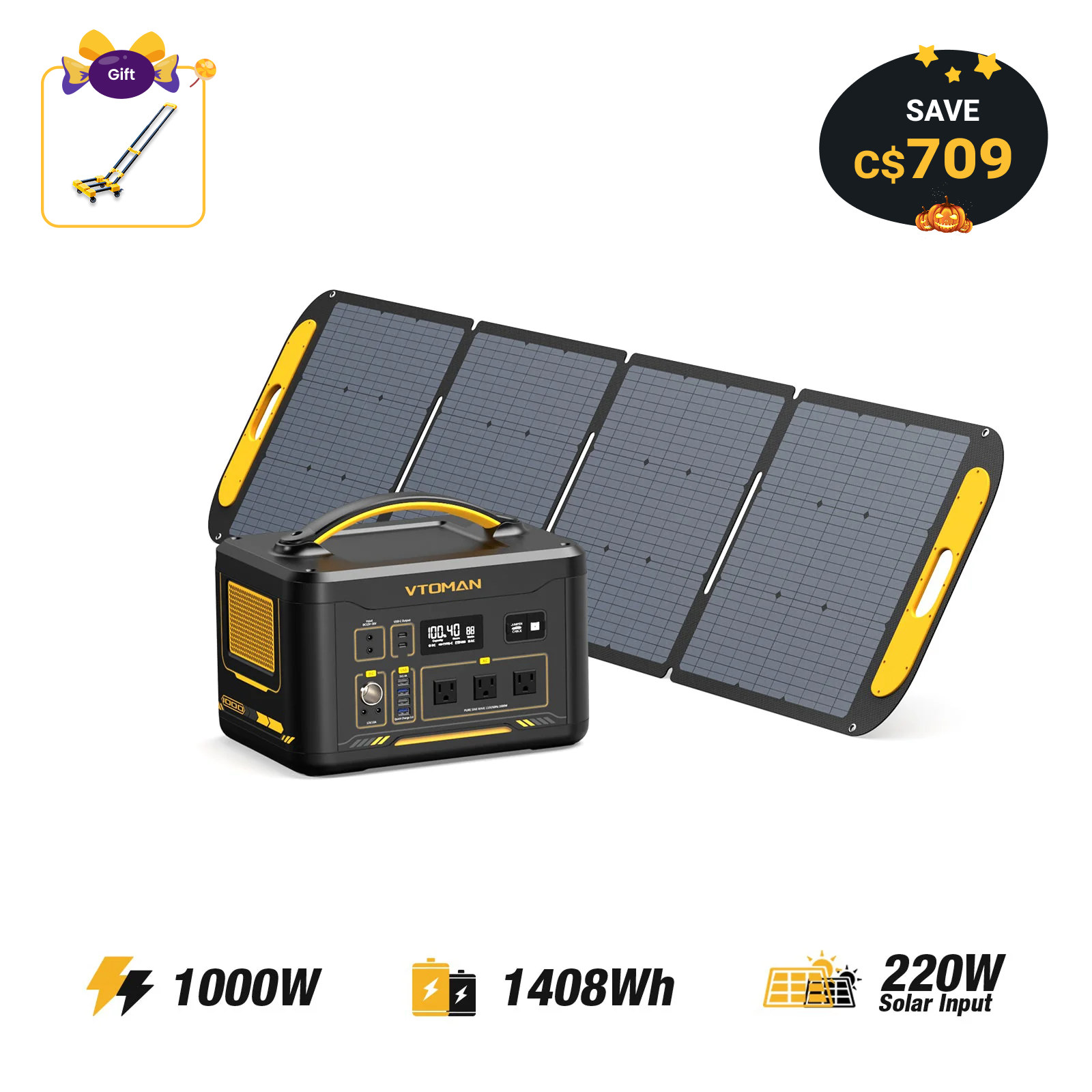 Générateur solaire Jump 1000W/1408Wh 220W
