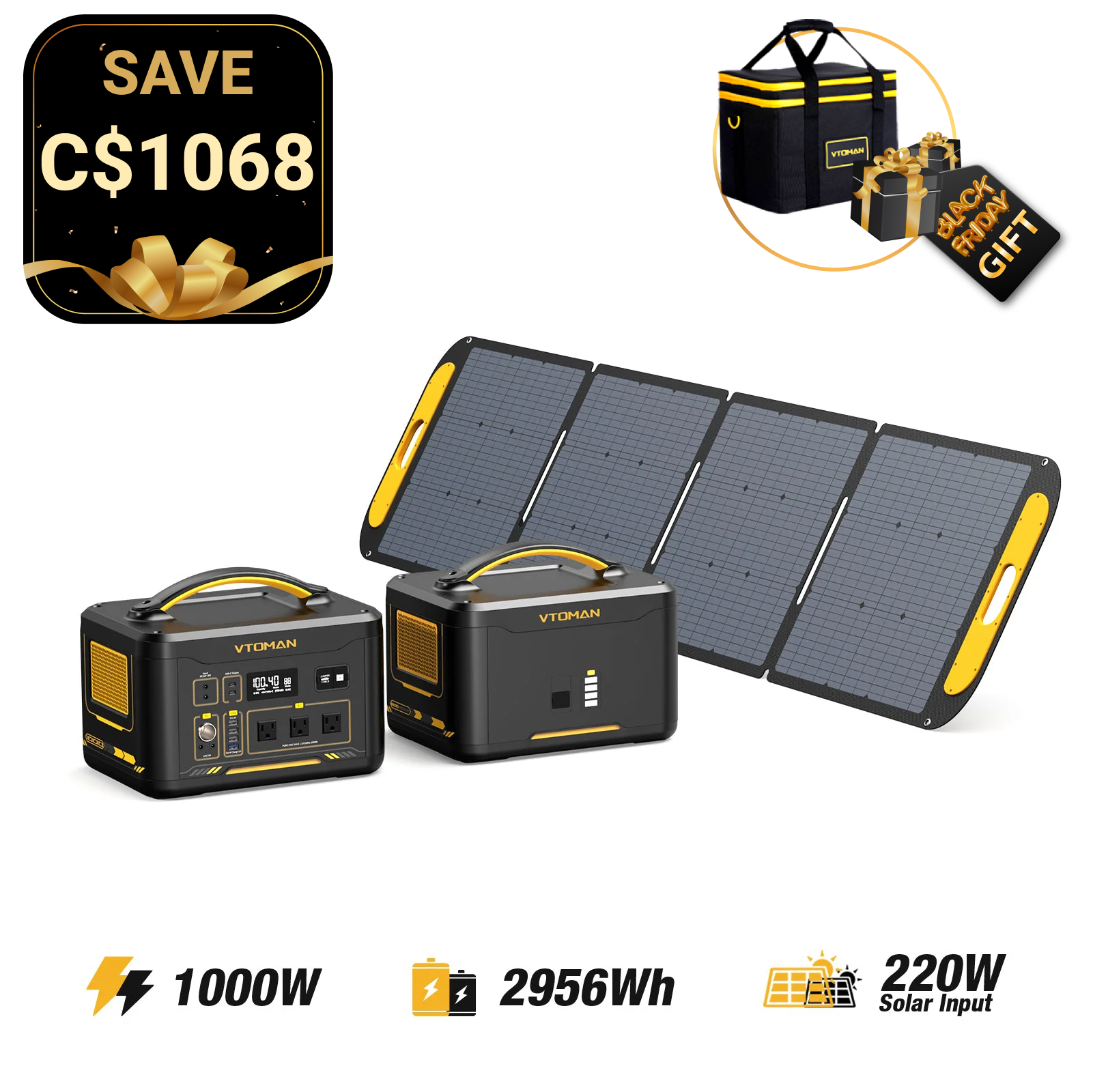 Jump 1000W/2956Wh 220W Solar Generator