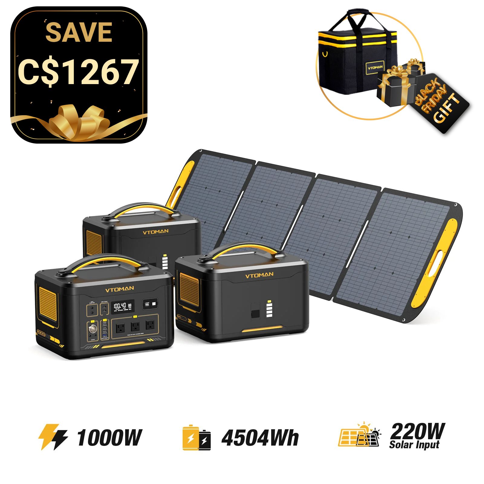 Jump 1000W/4504Wh 220W Solar Generator