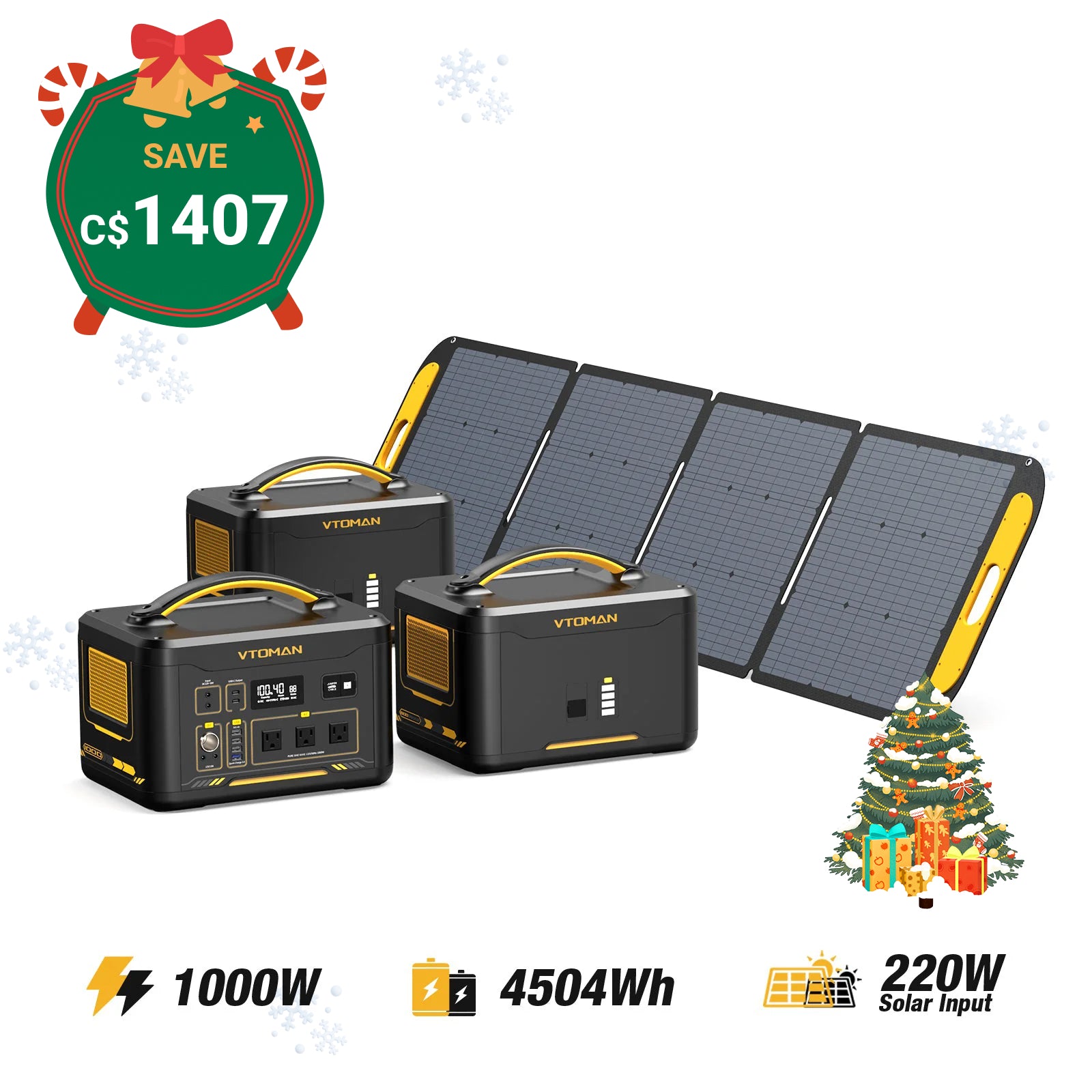 Jump 1000W/4504Wh 220W Solar Generator