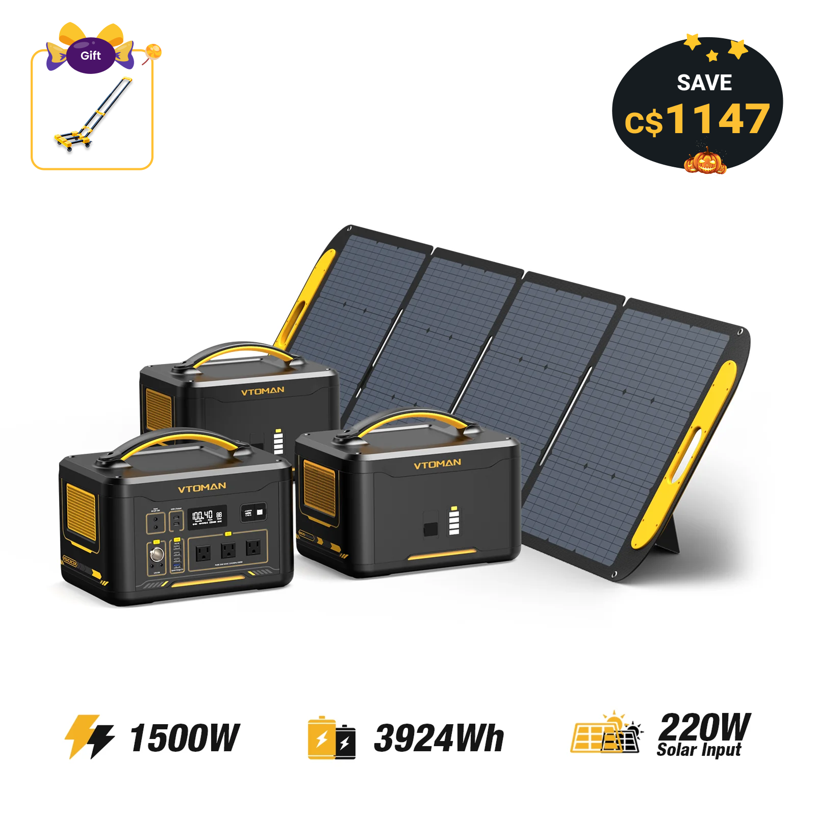 Jump 1500W/3924Wh 220W Solar Generator