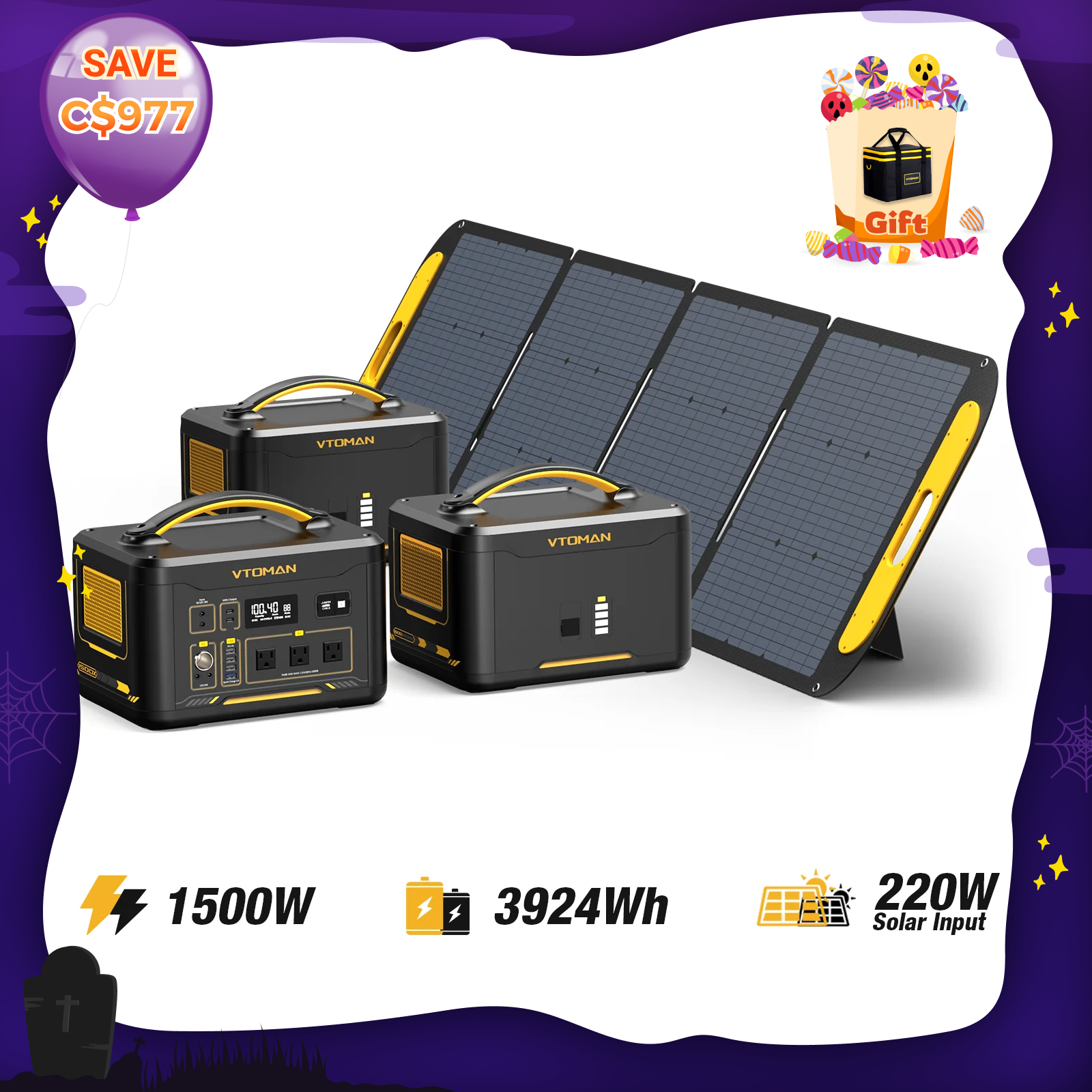 Jump 1500W/3924Wh 220W Solar Generator