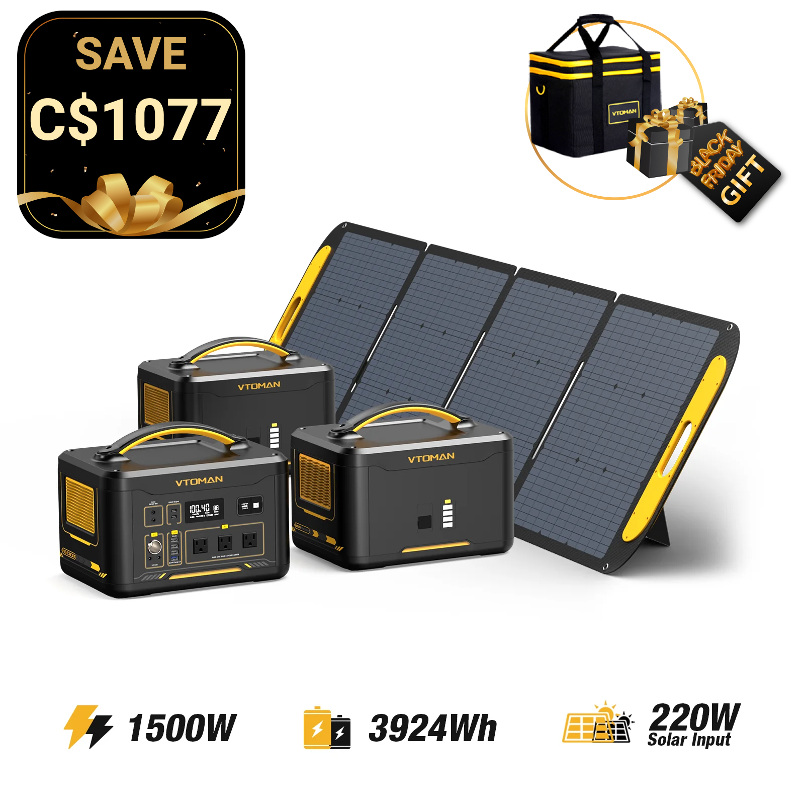 Jump 1500W/3924Wh 220W Solar Generator