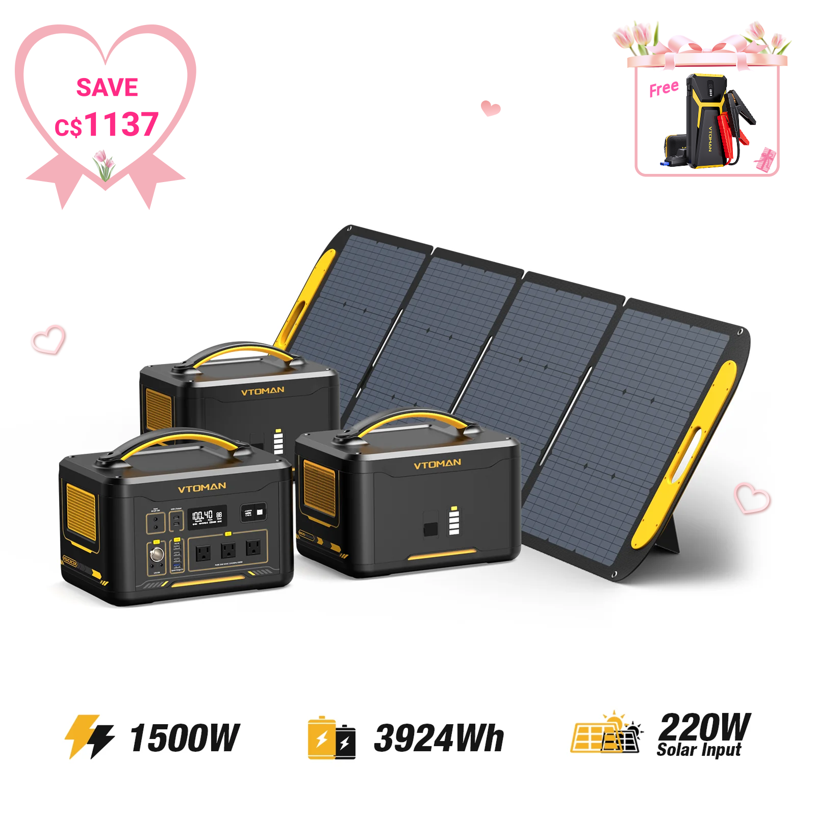 Jump 1500W/3924Wh 220W Solar Generator