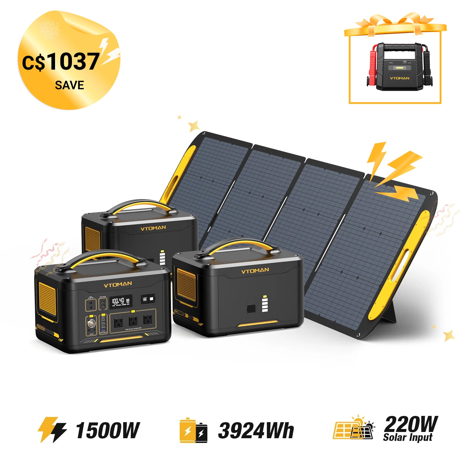 Jump 1500W/3924Wh 220W Solar Generator