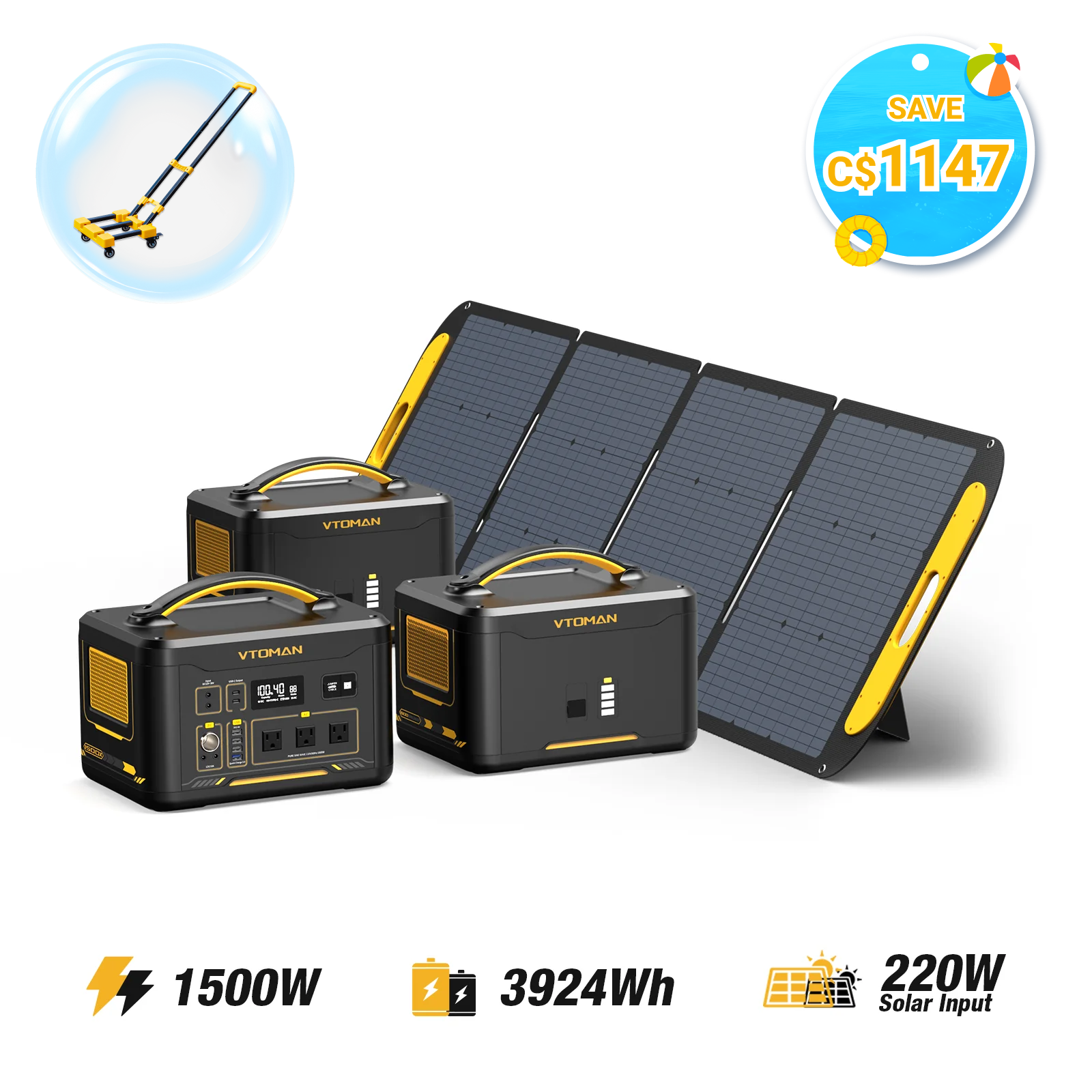Générateur solaire Jump 1500W/3924Wh 220W
