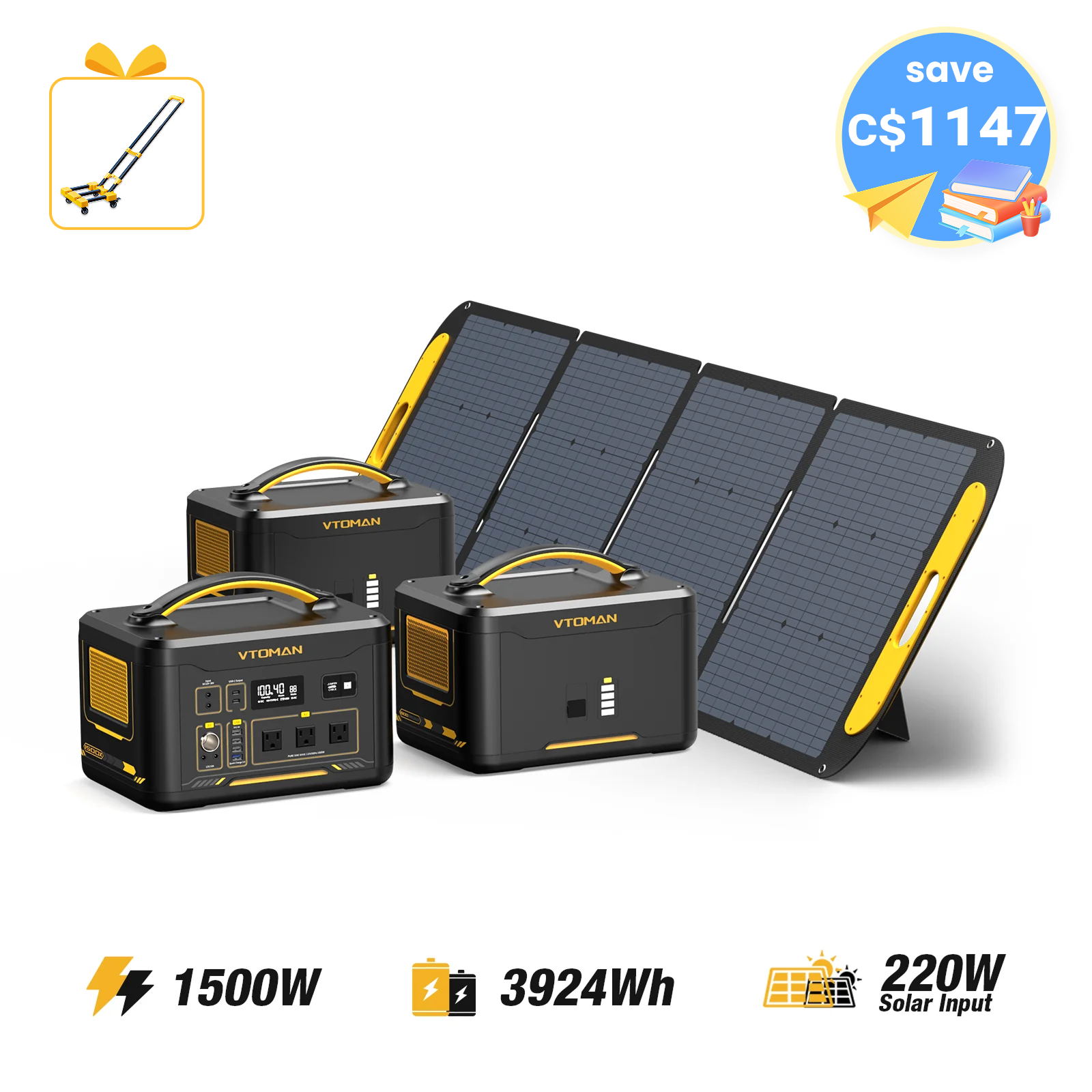 Jump 1500W/3924Wh 220W Solar Generator