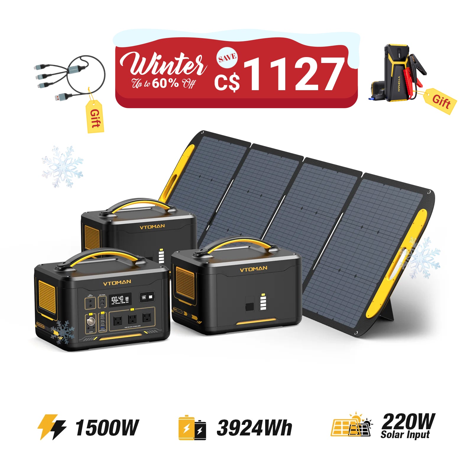 Jump 1500W/3924Wh 220W Solar Generator