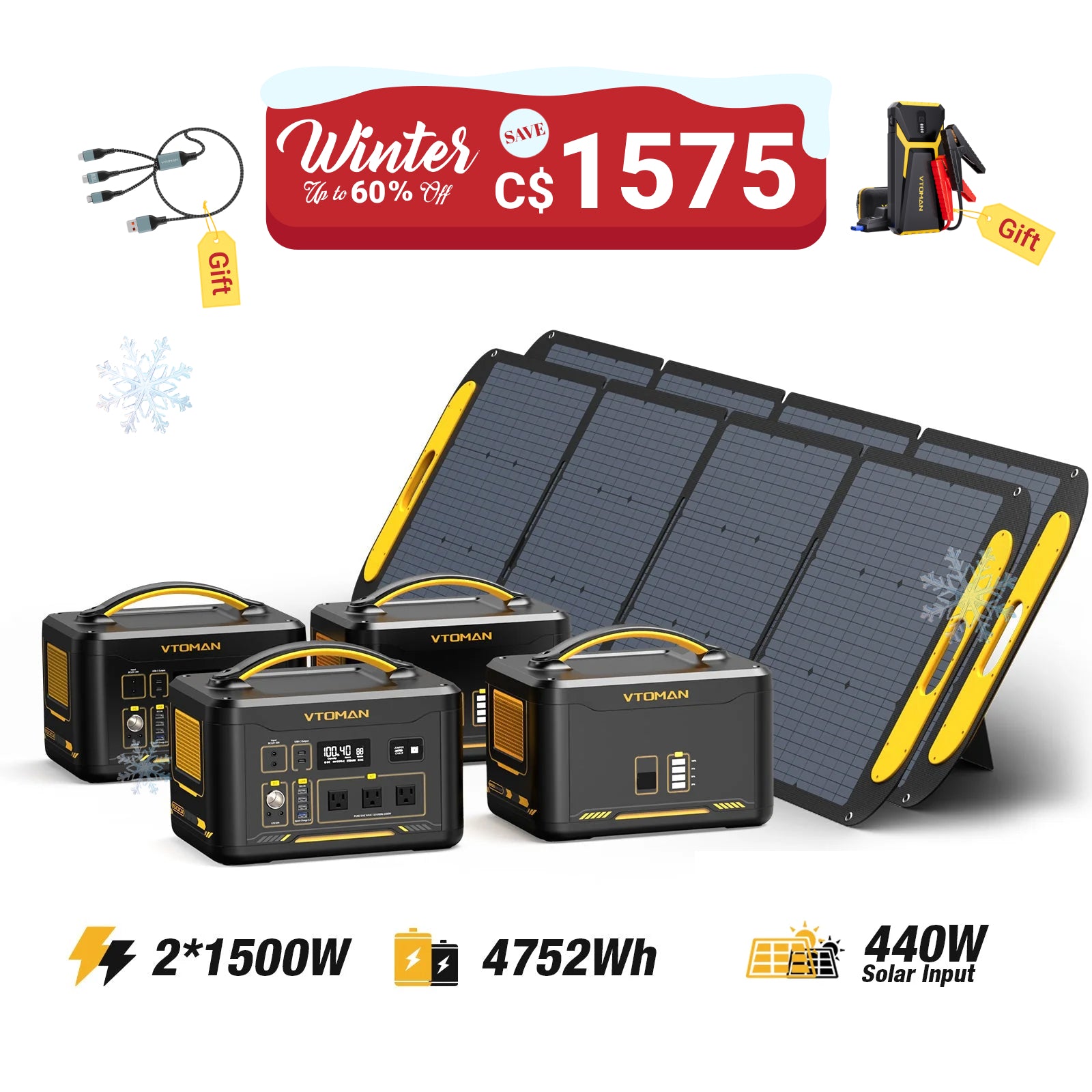 Jump 1500W/4752Wh 440W Solar Generator