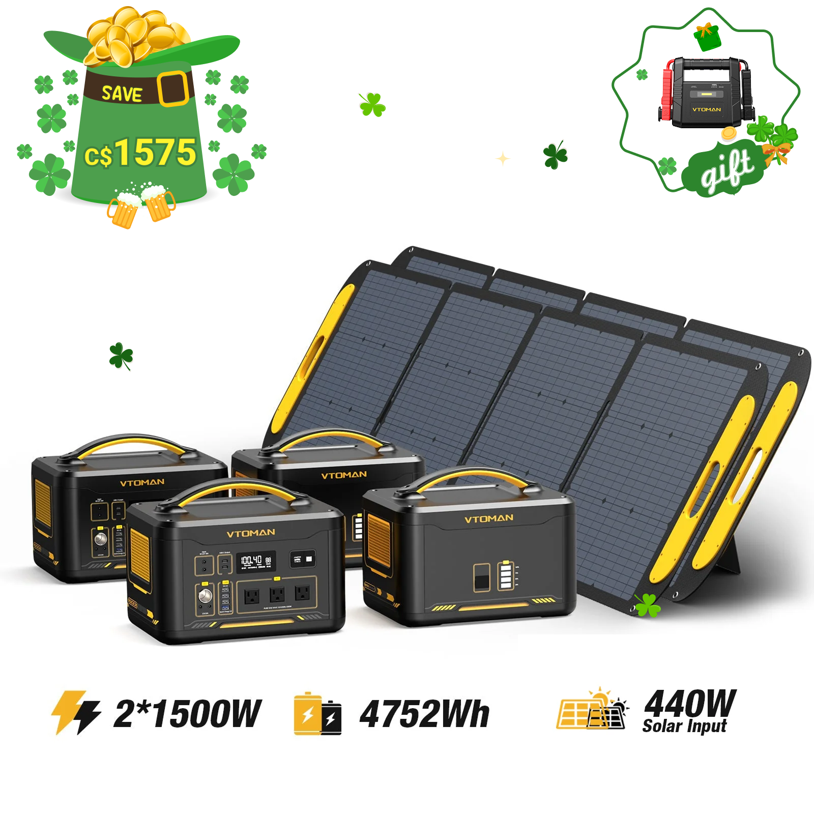 Jump 1500W/4752Wh 440W Solar Generator