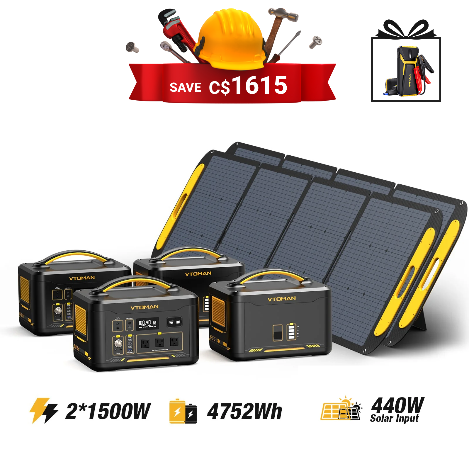 Jump 1500W/4752Wh 440W Solar Generator
