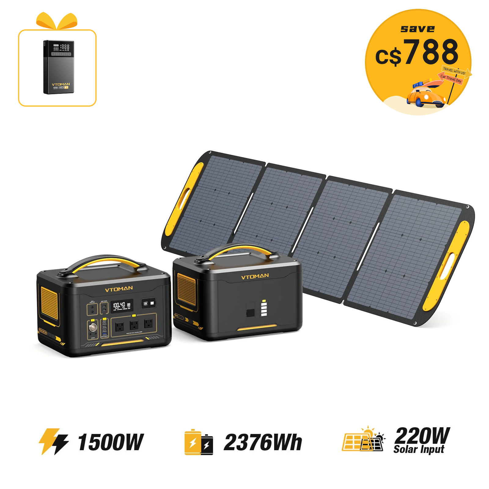 Générateur solaire Jump 1500W/2376Wh 220W
