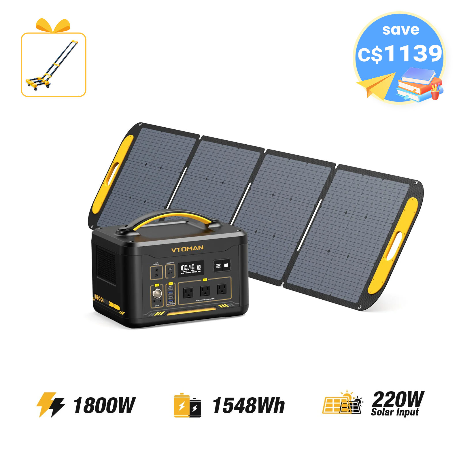 Jump 1800W/1548Wh 220W Solar Generator