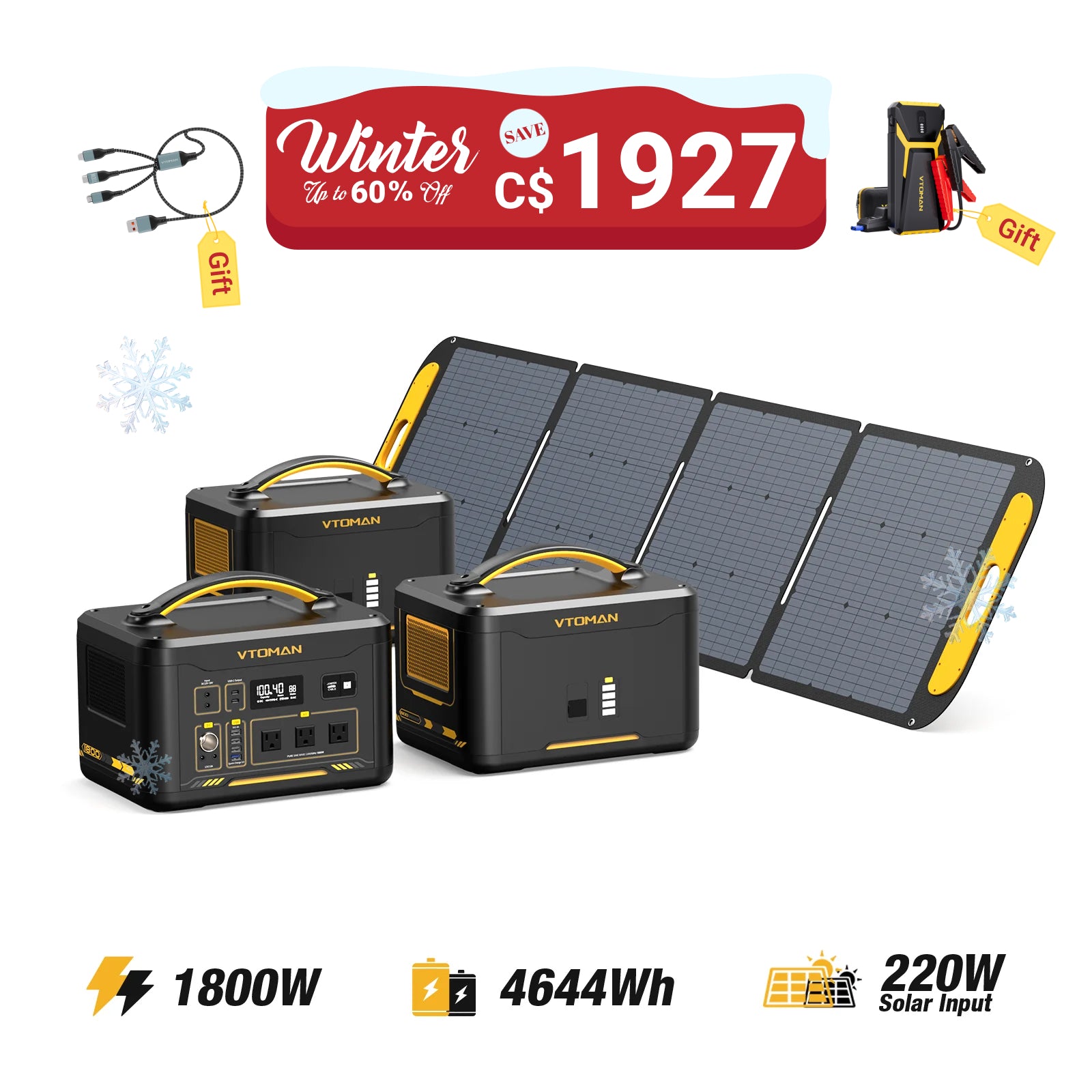 Jump 1800W/4644Wh 220W Solar Generator