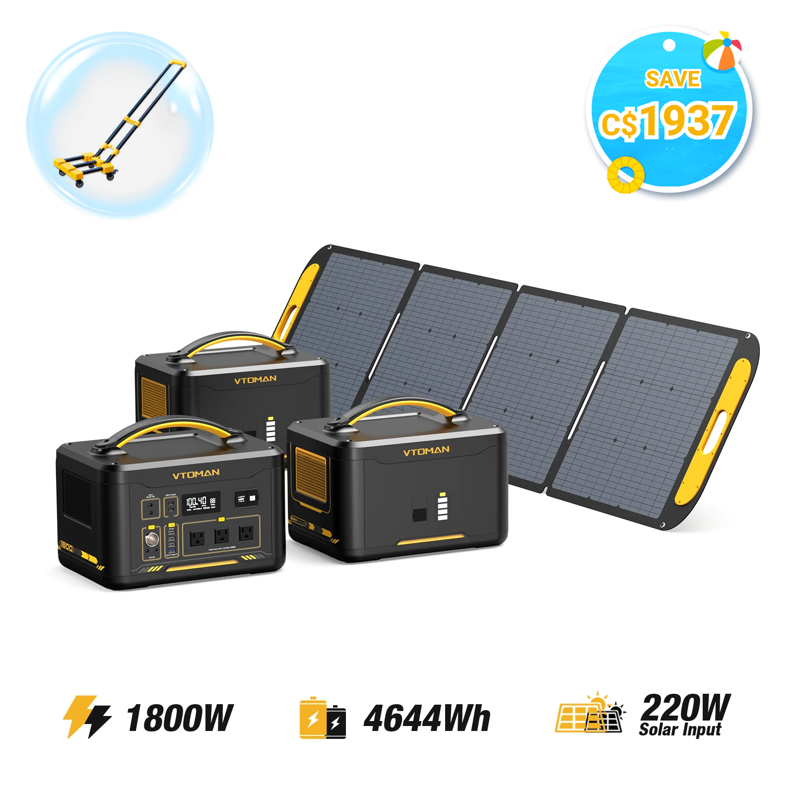 Générateur solaire Jump 1800W/4644Wh 220W