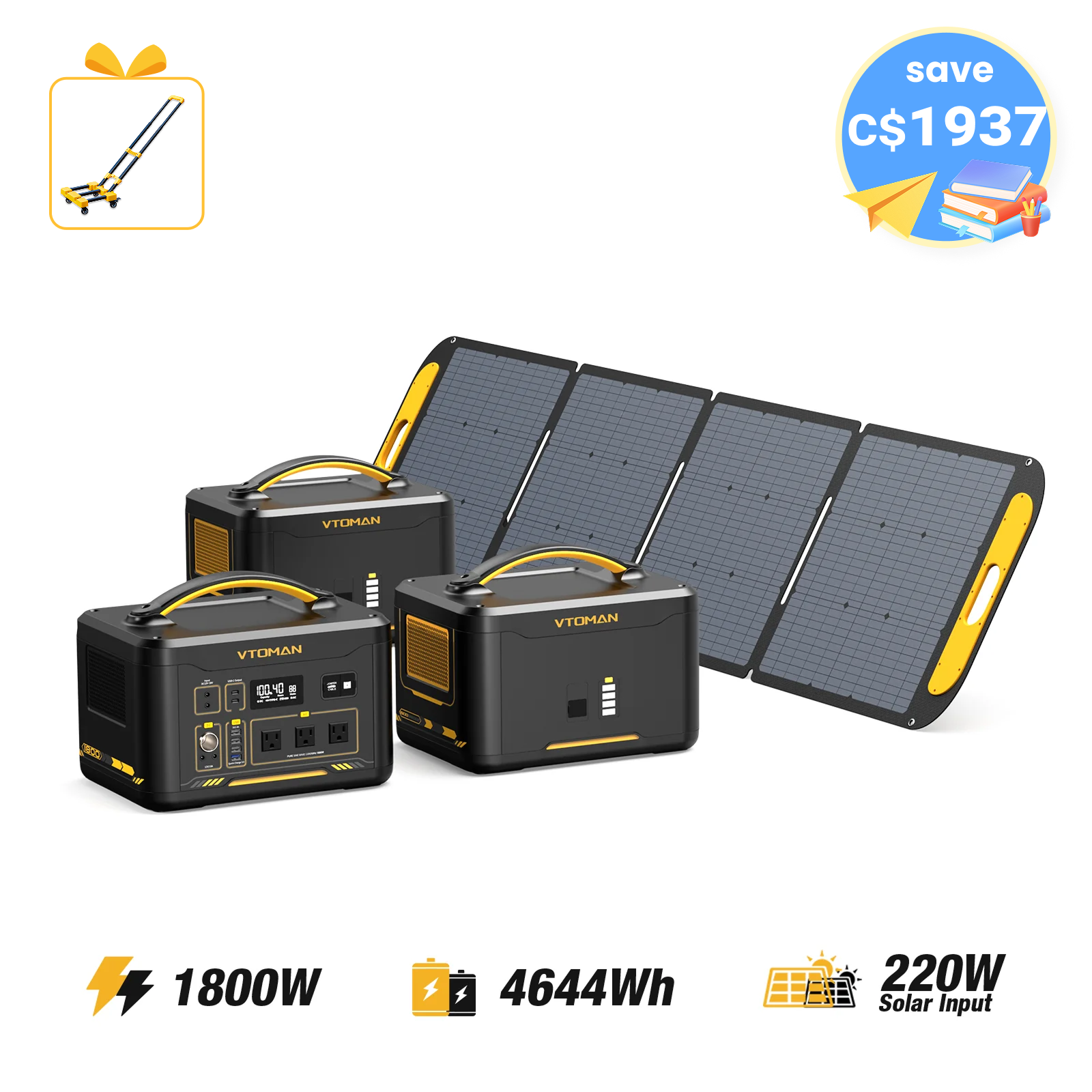 Jump 1800W/4644Wh 220W Solar Generator