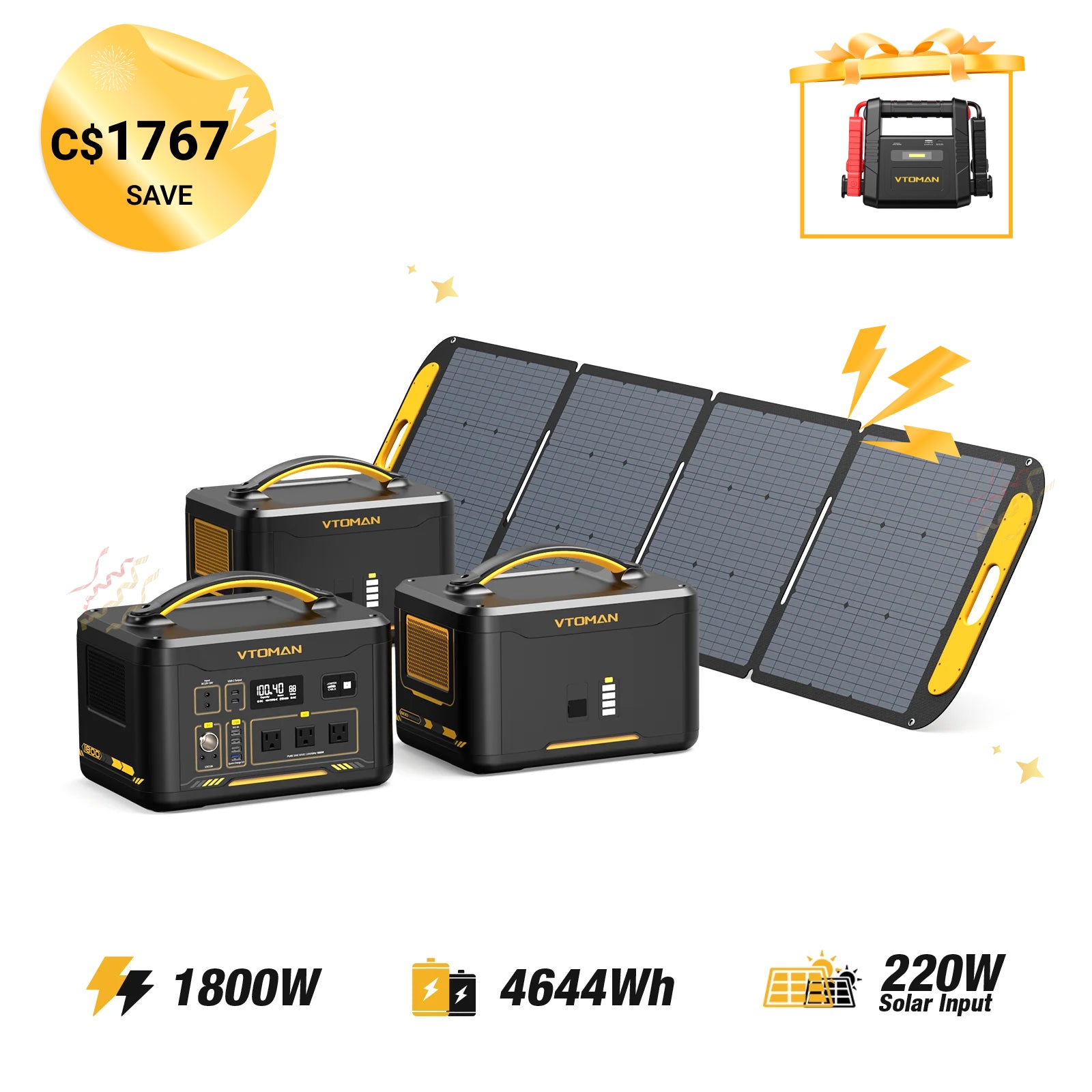 Jump 1800W/4644Wh 220W Solar Generator