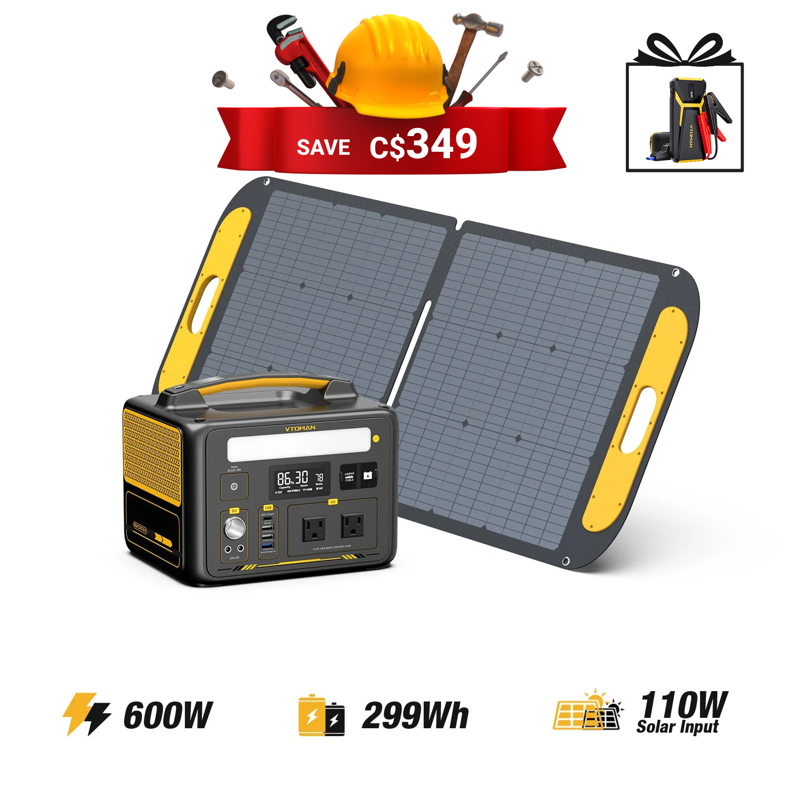 VTOMAN 110W Foldable Portable Solar Panels