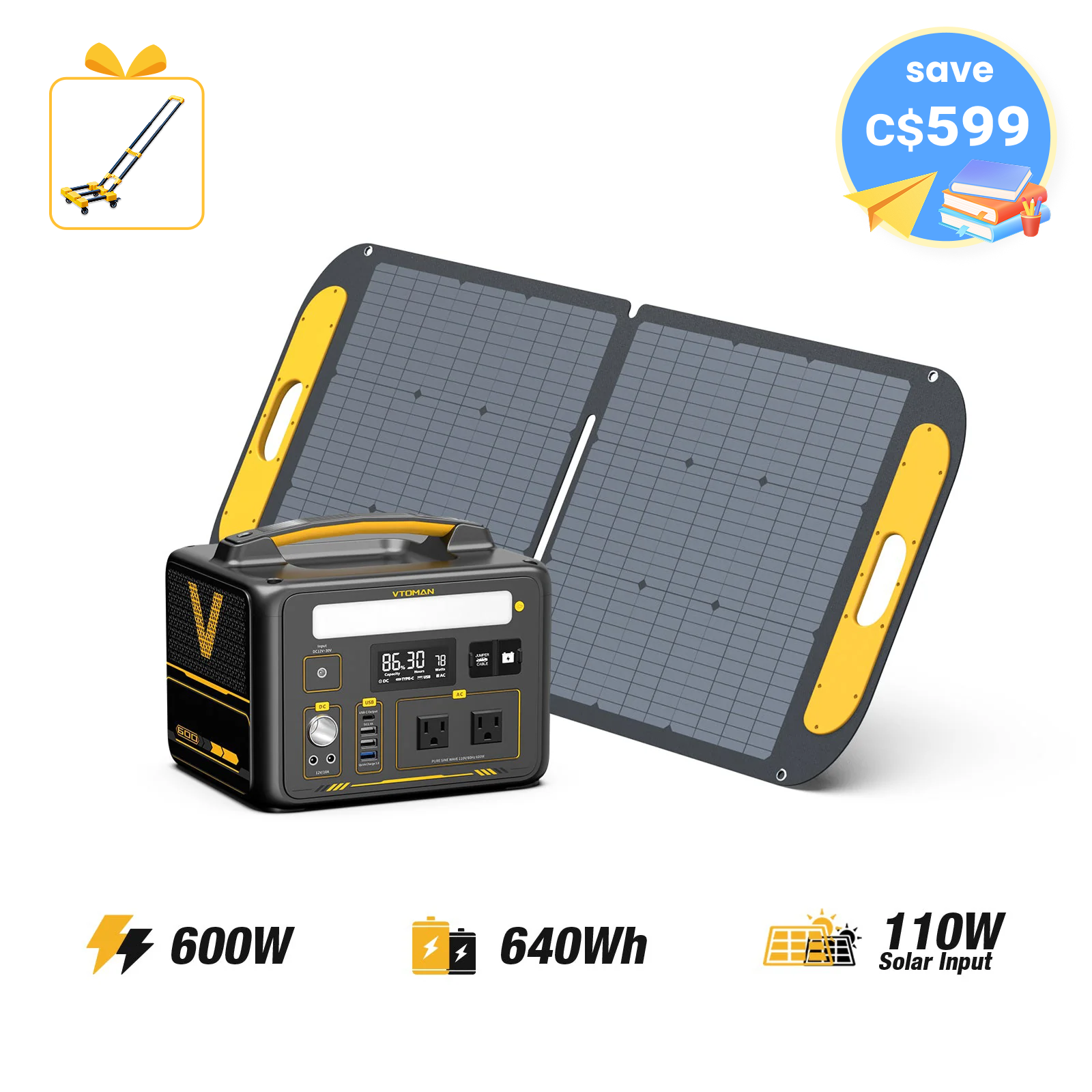 Jump 600W/640Wh 110W Solar Generator