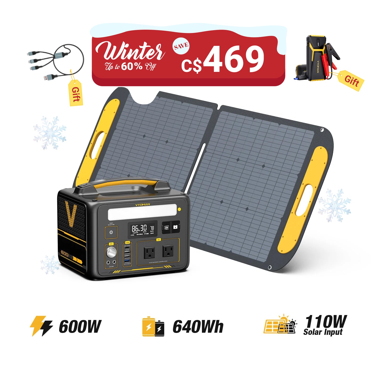 Jump 600W/640Wh 110W Solar Generator